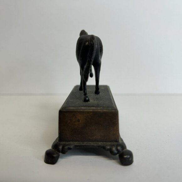 Vintage Miniature Die-Cast Metal Pencil Sharpener Horse on Pedestal - Picture 4 of 7